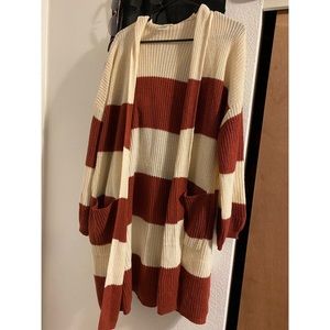 Pumpkin & cream cardigan